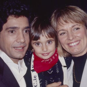 Archives - Frédéric François, sa femme Monique et leur fille - Frédéric François lors de son premier concert à l'Olympia à Paris. Le 21 mars 1994 © Jean-Claude Woestelandt / Bestimage