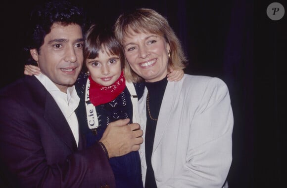 Archives - Frédéric François, sa femme Monique et leur fille - Frédéric François lors de son premier concert à l'Olympia à Paris. Le 21 mars 1994 © Jean-Claude Woestelandt / Bestimage