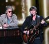 Jacques Dutronc (Victoire d'honneur) et Thomas Dutronc lors de la 37ème cérémonie des Victoires de la musique à la Seine musicale de Boulogne-Billancourt, le 11 février 2022. © Guirec Coadic/Bestimage