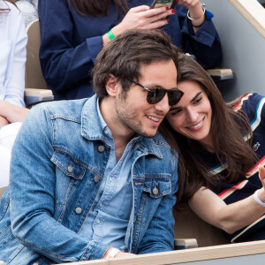 Vianney et sa compagne Catherine Robert dans les tribunes lors de la finale messieurs des internationaux de France de tennis de Roland Garros 2019 à Paris le 9 juin 2019. © Jacovides-Moreau/Bestimage 