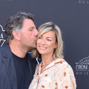 Exclusif - Philippe Lellouche et sa compagne Vanessa Boisjean - Photocall lors de la 3ème édition du Festival du Cinéma Français et de la Gastronomie d'Aix-les-Bains. Le 5 juin 2024 © Denis Guignebourg / Bestimage 