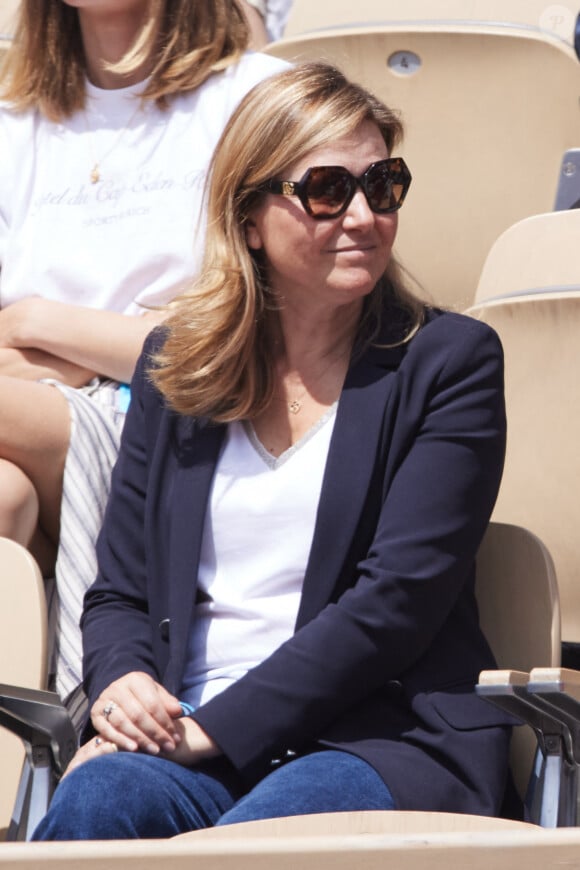 Yaël Braun-Pivet - Célébrités dans les tribunes de la finale Dames des Internationaux de Tennis de Roland Garros à Paris le 8 juin 2024. © Jacovides-Moreau/Bestimage  Celebrities in the stands of the Ladies final of the Roland Garros International Tennis Championships in Paris on June 8, 2024.