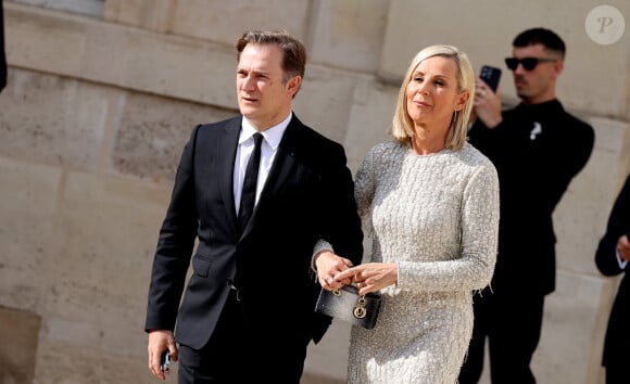 Renaud Capuçon et sa femme Laurence Ferrari - Dîner d'état en l'honneur du président des Etats-Unis et sa femme au palais de l'Elysée à Paris, à l'occasion de leur visite officielle en France. Le 8 juin 2024 © Jacovides-Moreau / Bestimage 