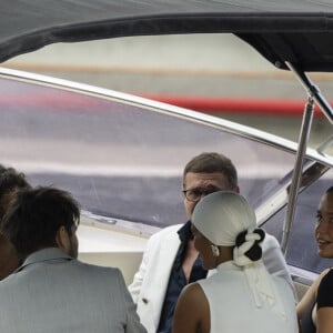 François Civil, Tina Kunakey et Adèle Exarchopoulos - Arrivées au défilé de mode Jacquemus Cruise "La Casa" à la Casa Malaparte à Capri, Italie, le 10 juin 2024. © Borde-Da Silva/Bestimage 