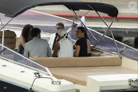 François Civil, Tina Kunakey et Adèle Exarchopoulos - Arrivées au défilé de mode Jacquemus Cruise "La Casa" à la Casa Malaparte à Capri, Italie, le 10 juin 2024. © Borde-Da Silva/Bestimage 