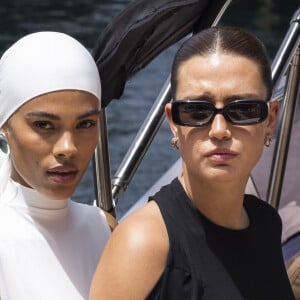 Tina Kunakey et Adèle Exarchopoulos - Arrivées au défilé de mode Jacquemus Cruise "La Casa" à la Casa Malaparte à Capri, Italie, le 10 juin 2024. © Borde-Da Silva/Bestimage 
