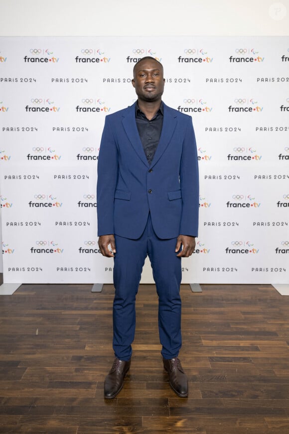 Philippe Amadou lors de la présentation des journalistes et chroniqueurs de France Télévisions pour les Jeux Olympiques 2024 au musée de l'Homme à Paris, le 11 juin 2024. © Pierre Perusseau / Bestimage 