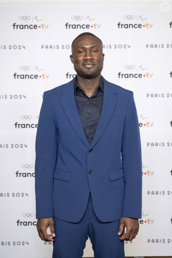 Philippe Amadou lors de la présentation des journalistes et chroniqueurs de France Télévisions pour les Jeux Olympiques 2024 au musée de l'Homme à Paris, le 11 juin 2024. © Pierre Perusseau / Bestimage 