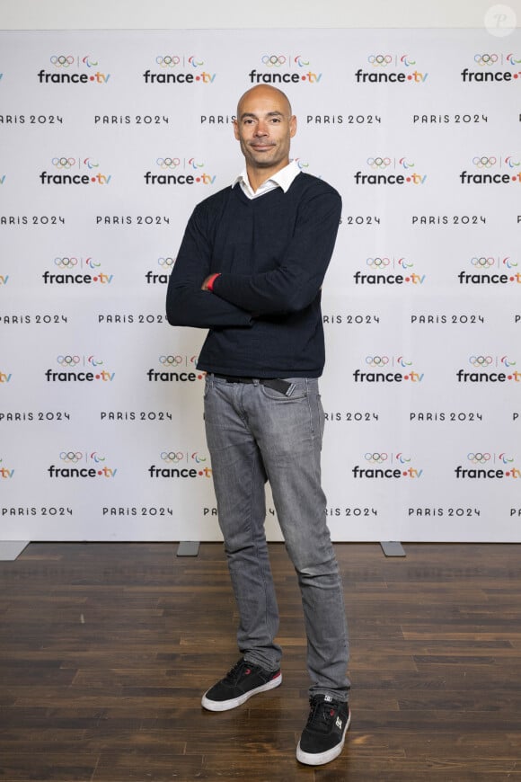 Fabrice Jeannet lors de la présentation des journalistes et chroniqueurs de France Télévisions pour les Jeux Olympiques 2024 au musée de l'Homme à Paris, le 11 juin 2024. © Pierre Perusseau / Bestimage 