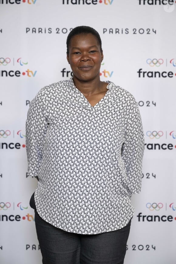 Sandra Dijon lors de la présentation des journalistes et chroniqueurs de France Télévisions pour les Jeux Olympiques 2024 au musée de l'Homme à Paris, le 11 juin 2024. © Pierre Perusseau / Bestimage 