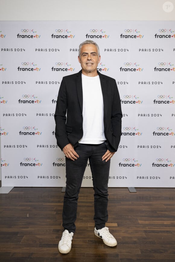 Richard Dacoury lors de la présentation des journalistes et chroniqueurs de France Télévisions pour les Jeux Olympiques 2024 au musée de l'Homme à Paris, le 11 juin 2024. © Pierre Perusseau / Bestimage 