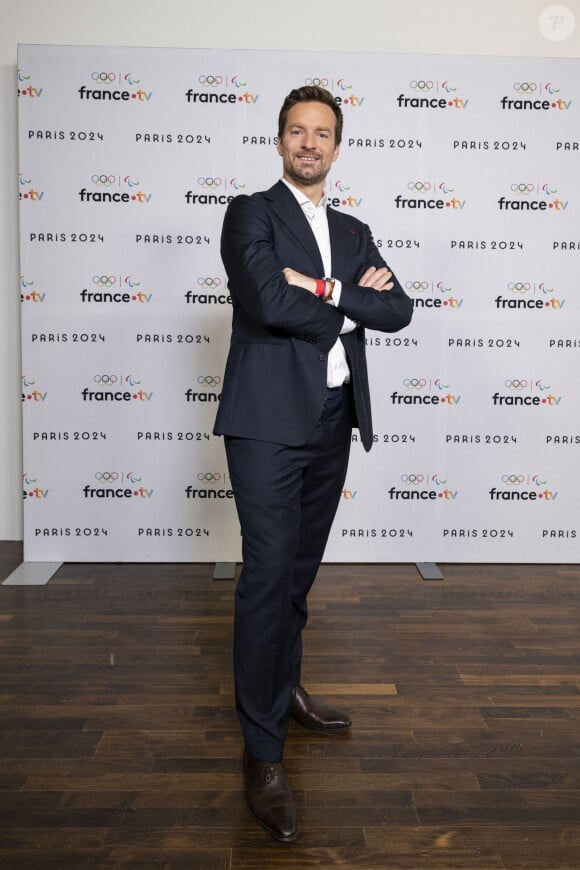 Charles Rozoy lors de la présentation des journalistes et chroniqueurs de France Télévisions pour les Jeux Olympiques 2024 au musée de l'Homme à Paris, le 11 juin 2024. © Pierre Perusseau / Bestimage 