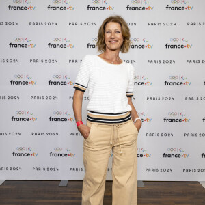 Carole Gaessler lors de la présentation des journalistes et chroniqueurs de France Télévisions pour les Jeux Olympiques 2024 au musée de l'Homme à Paris, le 11 juin 2024. © Pierre Perusseau / Bestimage 