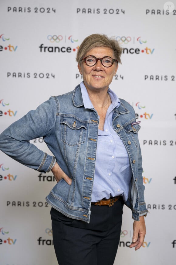 Sophie Llobet lors de la présentation des journalistes et chroniqueurs de France Télévisions pour les Jeux Olympiques 2024 au musée de l'Homme à Paris, le 11 juin 2024. © Pierre Perusseau / Bestimage 