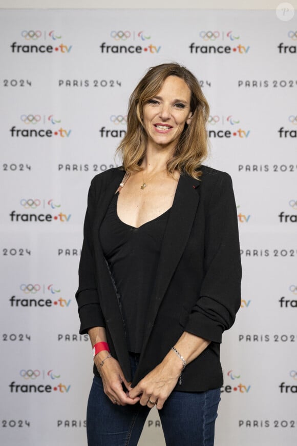 Virginie Dedieu lors de la présentation des journalistes et chroniqueurs de France Télévisions pour les Jeux Olympiques 2024 au musée de l'Homme à Paris, le 11 juin 2024. © Pierre Perusseau / Bestimage 