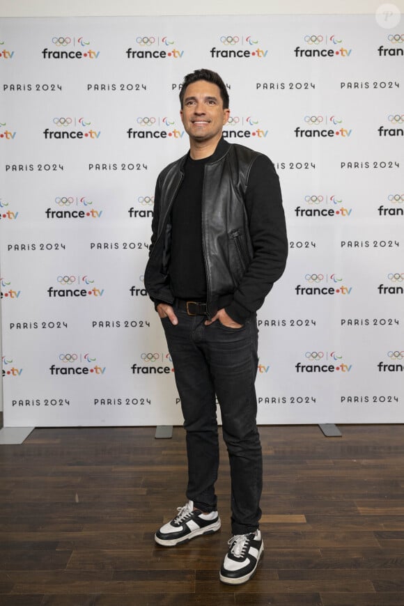 Fabien Lévêque lors de la présentation des journalistes et chroniqueurs de France Télévisions pour les Jeux Olympiques 2024 au musée de l'Homme à Paris, le 11 juin 2024. © Pierre Perusseau / Bestimage 