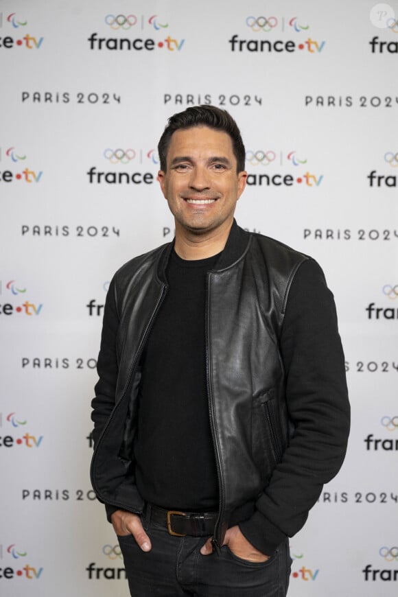 Fabien Lévêque lors de la présentation des journalistes et chroniqueurs de France Télévisions pour les Jeux Olympiques 2024 au musée de l'Homme à Paris, le 11 juin 2024. © Pierre Perusseau / Bestimage 