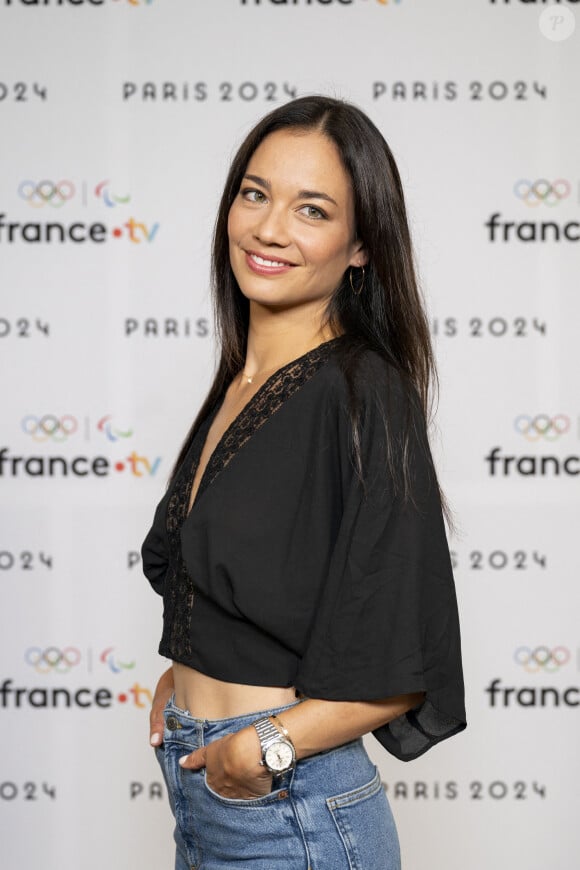 Alizee Lim lors de la présentation des journalistes et chroniqueurs de France Télévisions pour les Jeux Olympiques 2024 au musée de l'Homme à Paris, le 11 juin 2024. © Pierre Perusseau / Bestimage 