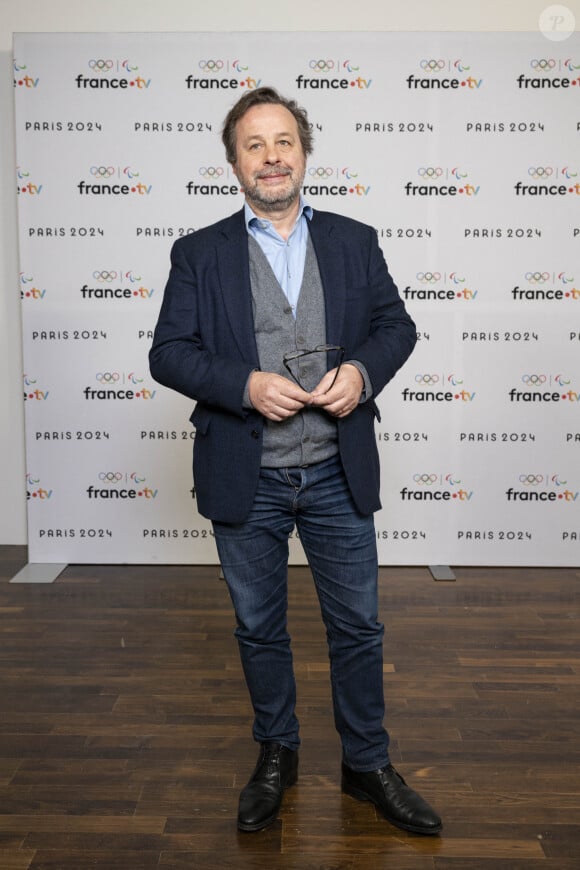 Patrice Romedenne lors de la présentation des journalistes et chroniqueurs de France Télévisions pour les Jeux Olympiques 2024 au musée de l'Homme à Paris, le 11 juin 2024. © Pierre Perusseau / Bestimage 