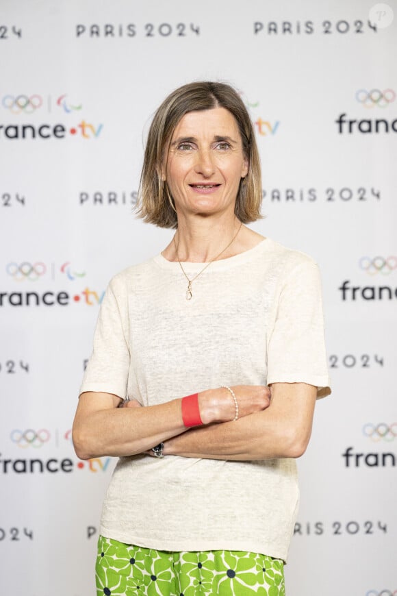 Christelle Dounay lors de la présentation des journalistes et chroniqueurs de France Télévisions pour les Jeux Olympiques 2024 au musée de l'Homme à Paris, le 11 juin 2024. © Pierre Perusseau / Bestimage 