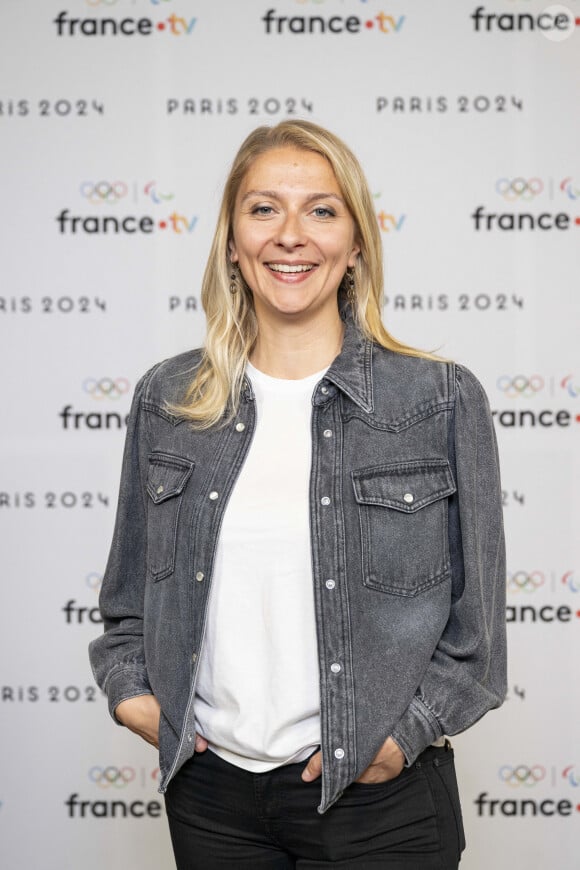 Lucie Chaumette lors de la présentation des journalistes et chroniqueurs de France Télévisions pour les Jeux Olympiques 2024 au musée de l'Homme à Paris, le 11 juin 2024. © Pierre Perusseau / Bestimage 