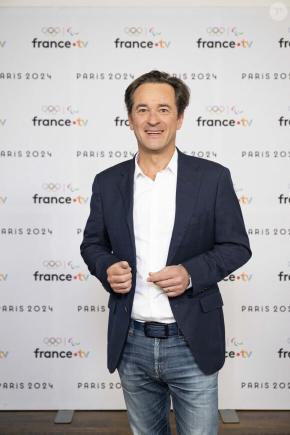 Nicolas Geay lors de la présentation des journalistes et chroniqueurs de France Télévisions pour les Jeux Olympiques 2024 au musée de l'Homme à Paris, le 11 juin 2024. © Pierre Perusseau / Bestimage 