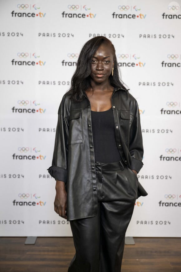 Antoinette Gomis lors de la présentation des journalistes et chroniqueurs de France Télévisions pour les Jeux Olympiques 2024 au musée de l'Homme à Paris, le 11 juin 2024. © Pierre Perusseau / Bestimage 