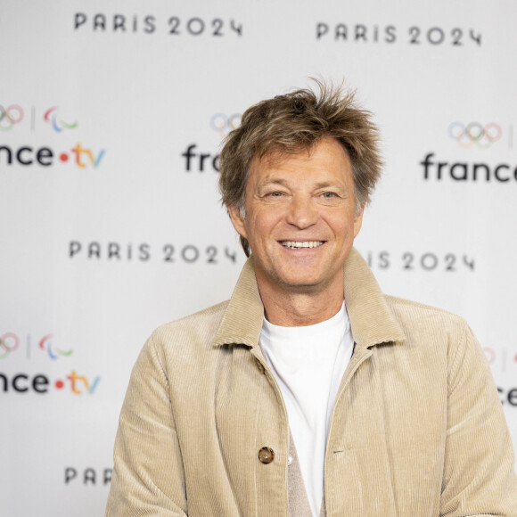 Laurent Delahousse lors de la présentation des journalistes et chroniqueurs de France Télévisions pour les Jeux Olympiques 2024 au musée de l'Homme à Paris, le 11 juin 2024. © Pierre Perusseau / Bestimage 
