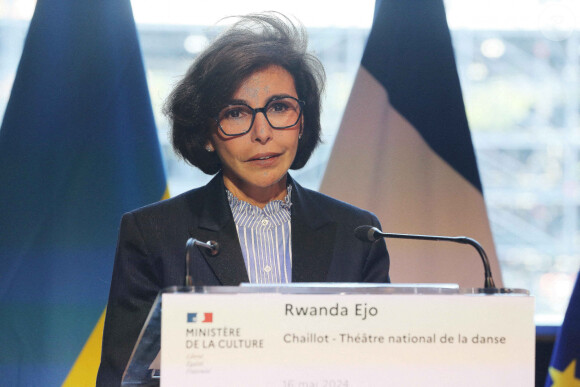 Rachida Dati reçoit Sandrine Umutoni à l’occasion du temps fort « Rwanda Eio » au Palais de Chaillot à Paris le 16 mai 2024.