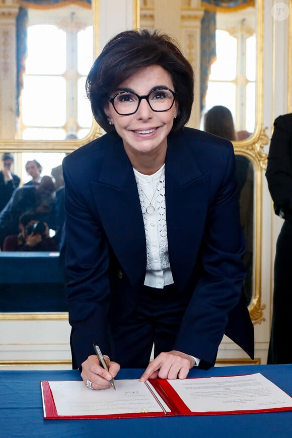 Rachida Dati à la donation des archives et de la documentation de Bruno Latour aux Archives Nationales au ministère de la Culture à Paris. Le 6 mai 2024. © Christophe Clovis / Bestimage