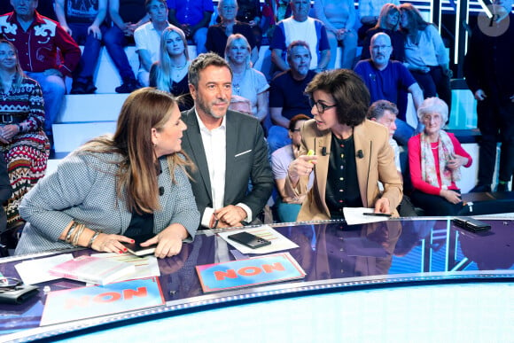 Exclusif - Valérie Benaïm, Bernard Montiel, Rachida Dati, ministre de la Culture lors de l'émission Touche pas à mon poste (TPMP) diffusée en direct sur C8 le 11 juin 2024. © Agence / Bestimage 