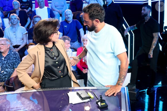 Exclusif - Rachida Dati, ministre de la Culture, Cyril Hanouna lors de l'émission Touche pas à mon poste (TPMP) diffusée en direct sur C8 le 11 juin 2024. © Agence / Bestimage 