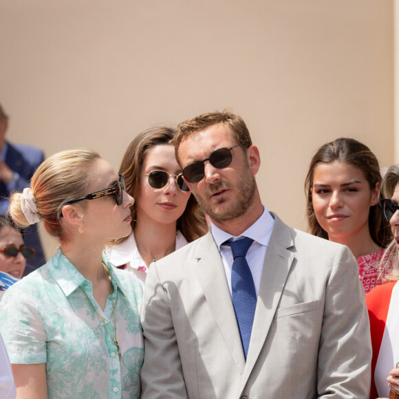 Beatrice Borromeo, Pierre Casiraghi, la princesse Caroline de Hanovre lors du relais de la Flamme Olympique des Jeux olympiques d'été de Paris 2024 à Monaco, le 18 juin 2024. Paris se prépare à accueillir les XXXIIIèmes Jeux Olympiques d'été, du 26 juillet au 11 août 2024. © Bruno Bebert/Bestimage