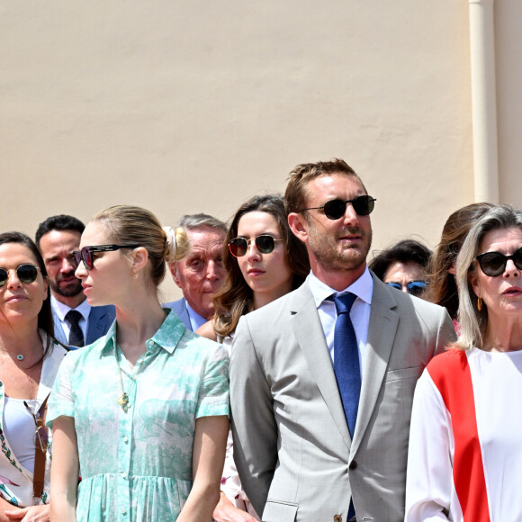 Beatrice Borromeo, Pierre Casiraghi, la princesse Caroline de Hanovre lors du relais de la Flamme Olympique des Jeux olympiques d'été de Paris 2024 à Monaco, le 18 juin 2024. Paris se prépare à accueillir les XXXIIIèmes Jeux Olympiques d'été, du 26 juillet au 11 août 2024. © Bruno Bebert/Bestimage