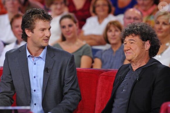 Robert Charlebois avec son fils Victor - enregistrement de l'émission Vivement Dimanche spéciale Robert Charlebois, le 5 septembre 2012