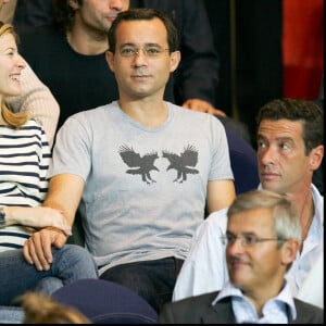 Jean Luc Delarue et sa compagne Elisabeth Bost. Match opposant le Paris Saint-Germain (PSG) et l'Olympique de Marseille (OM) au Parc des Princes. © Guillaume Gaffiot/Bestimage