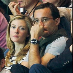 Jean Luc Delarue et sa compagne Elisabeth Bost. Match opposant le Paris Saint-Germain (PSG) et l'Olympique de Marseille (OM) au Parc des Princes. © Guillaume Gaffiot/Bestimage