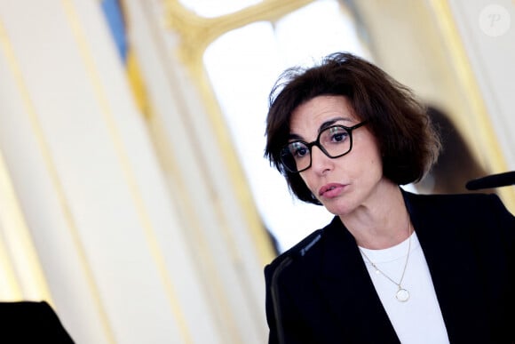 Exclusif - Rachida Dati - La chanteuse Vitaa et le Producteur musical Saïd Boussif élevés par la ministre de la Culture, Rachida Dati au grade de chevalier dans l'ordre des Arts et Lettres dans le salon des Maréchaux au ministère de la Culture à Paris le 24 juin 2024. © Dominique Jacovides - Alain Guizard / Bestimage 