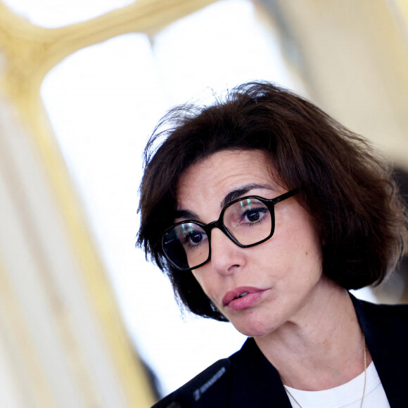 Exclusif - Rachida Dati - La chanteuse Vitaa et le Producteur musical Saïd Boussif élevés par la ministre de la Culture, Rachida Dati au grade de chevalier dans l'ordre des Arts et Lettres dans le salon des Maréchaux au ministère de la Culture à Paris le 24 juin 2024. © Dominique Jacovides - Alain Guizard / Bestimage 