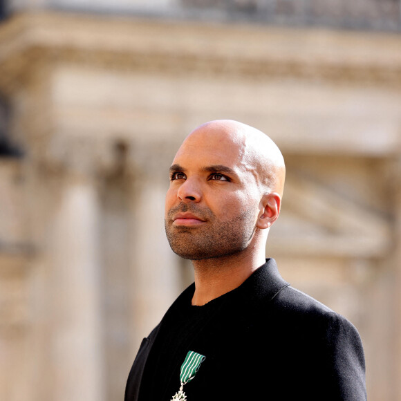 Exclusif - Saïd Boussif - La chanteuse Vitaa et le Producteur musical Saïd Boussif élevés par la ministre de la Culture, Rachida Dati au grade de chevalier dans l'ordre des Arts et Lettres dans le salon des Maréchaux au ministère de la Culture à Paris le 24 juin 2024. © Dominique Jacovides - Alain Guizard / Bestimage  No Web - Belgique et Suisse 
