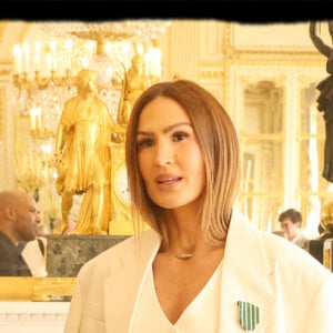 Exclusif - Saïd Boussif, Vitaa - La chanteuse Vitaa et le Producteur musical Saïd Boussif élevés par la ministre de la Culture, Rachida Dati au grade de chevalier dans l'ordre des Arts et Lettres dans le salon des Maréchaux au ministère de la Culture à Paris le 24 juin 2024. © Dominique Jacovides - Alain Guizard / Bestimage 