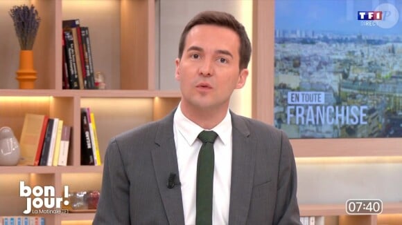 La nouvelle émission matinale de TF1 est ponctuée d'une interview d'Adrien Gindre
Adrien Gindre sur le plateau de "Bonjour !"
