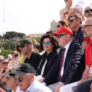 On pouvait ainsi retrouver de nombreux athlètes de domaines variés comme l'haltérophilie, le handball, l'athlétisme, plongeon, ou encore le tennis de table. 
Exclusif - Le prince Albert II de Monaco au port Hercule pour les festivités dans le cadre du centenaire de l'AS Monaco Omnisports le 22 juin 2024. © Claudia Albuquerque / Bestimage 