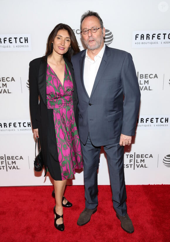 Jean Reno et sa femme Zofia Borucka lors de l'ouverture du Festival du Film de Tribeca avec la première mondiale "The First Monday In May" à New York, le 13 avril 2016.