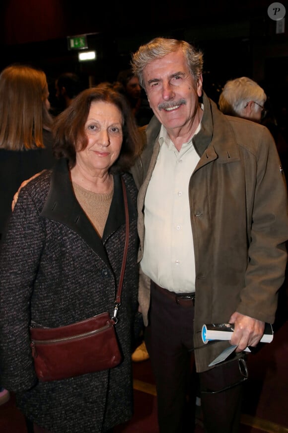 Exclusif - Bernard Menez et sa femme Maribel - Générale de la Pièce « L’argent de la vieille » au Théâtre Libre à Paris, France. Le 15 Février 2024. © Bertrand Rindoff / Bestimage