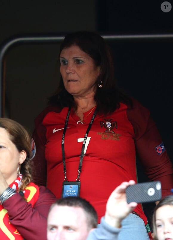 La famille de Cristiano Ronaldo: son fils, Cristiano Ronaldo Jr., ses 2 soeurs, Katia et Elma Aveiro, et sa mère, Dolores Aveiro, assistent au match, Portugal - Autriche pendant l'UEFA Euro 2016 au Parc des Princes à Paris, le 18 juin 2016. © Cyril Moreau/Bestimage