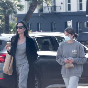 Angelina Jolie fait quelques courses avec sa fille Vivienne Jolie chez Gelson's à Los Angeles, le 29 octobre.