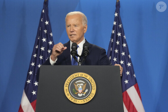 Joe Biden, jeudi 11 juillet, lors d'une longue conférence de presse organisée à la fin du sommet de l'Otan.