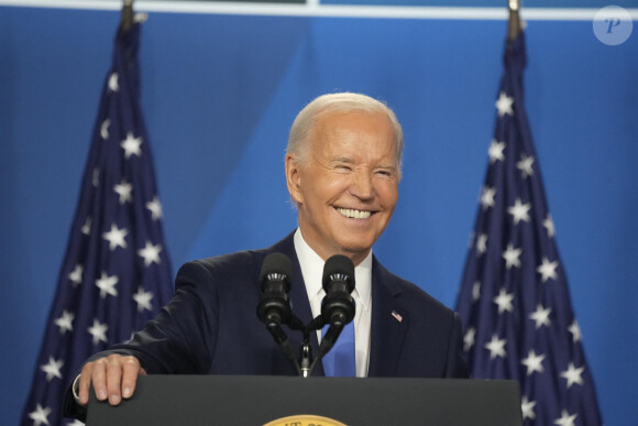 Joe Biden, jeudi 11 juillet, lors d'une longue conférence de presse organisée à la fin du sommet de l'Otan.