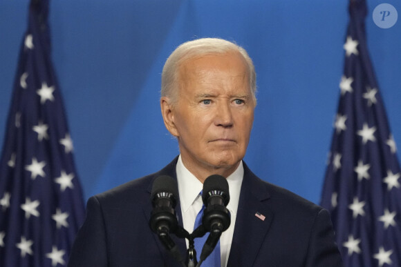 Joe Biden, jeudi 11 juillet, lors d'une longue conférence de presse organisée à la fin du sommet de l'Otan.